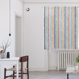 Impressionist-Inspired Colors Hand-Drawn Stripes Blackout Curtains