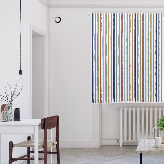 Impressionist-Inspired Colors Hand-Drawn Stripes Blackout Curtains (Living Room)