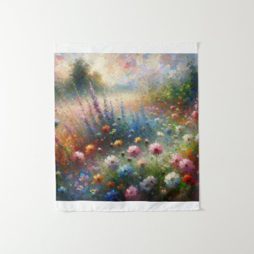 Impressionist Meadow Mosaic Tapestry