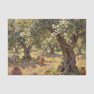 Impressionist Olive Grove Scene Tissue Paper