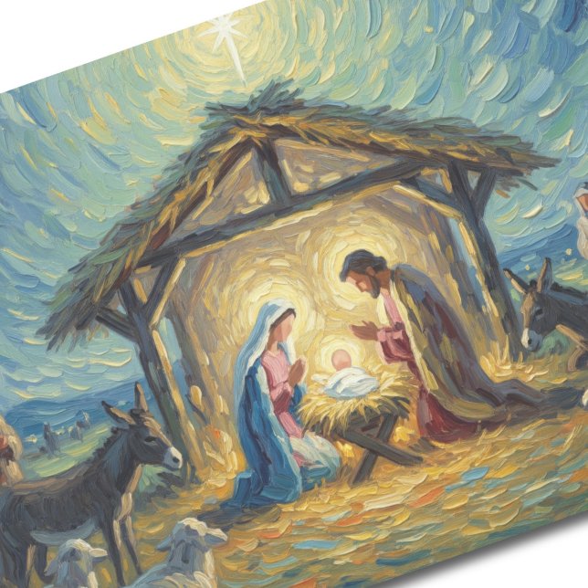 Impressionist Painting Nativity Scene Tissue Paper (Creator Uploaded)