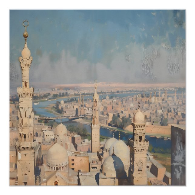 Impressionist painting of Cairo around 1900 Poster (Front)