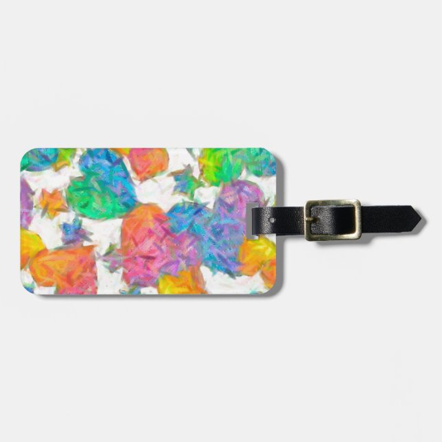 Impressionist Pastel Valentine Hearts Luggage Tag (Front Horizontal)