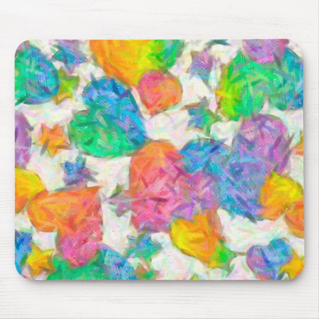 Impressionist Pastel Valentine Hearts Mouse Pad (Front)