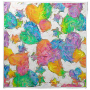 Impressionist Pastel Valentine Hearts Napkin