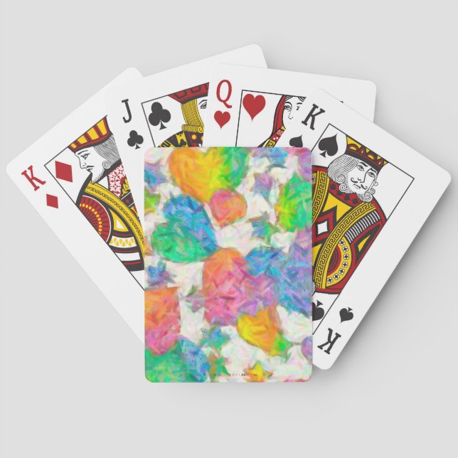 Impressionist Pastel Valentine Hearts Poker Cards (Back)