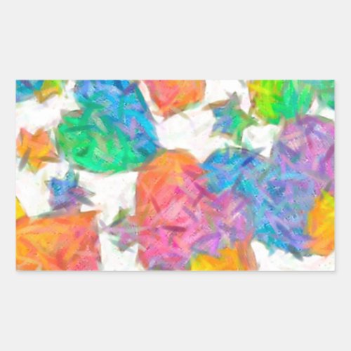 Impressionist Pastel Valentine Hearts Rectangular Sticker