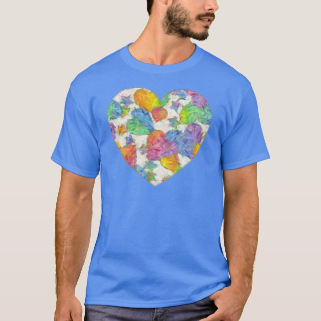 Impressionist Pastel Valentine Hearts T-Shirt (Front)