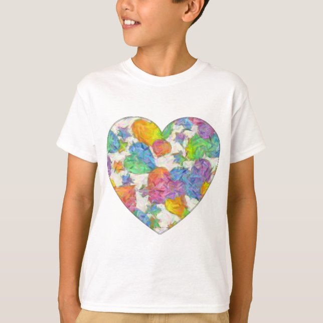 Impressionist Pastel Valentine Hearts T-Shirt (Front)