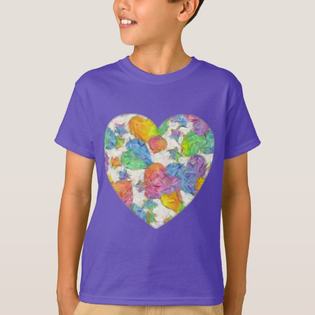 Impressionist Pastel Valentine Hearts T-Shirt (Front)
