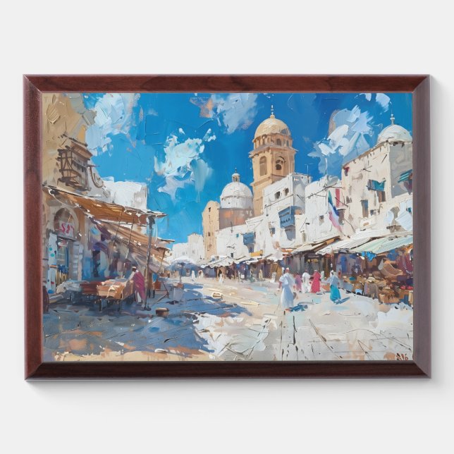 Impressionist picture of Tunesia Award Plaque (Horizontal)