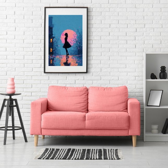 Impressionist Pink Moon Woman Bubble Gum Bubble  Poster (Creator Uploaded)