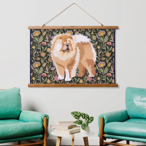 IMPRESSIONIST red chow wall tapestry wood topped