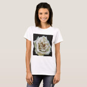Impressionist Rose Isolated On Black T-Shirt (Front Full)