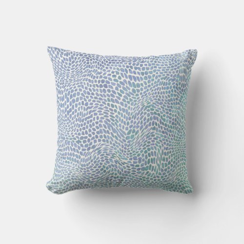 Impressionist Sea Glass Ocean Wave Swirl Pattern Throw Pillow