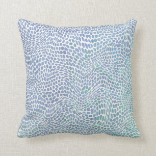 Impressionist Sea Glass Ocean Wave Swirl Pattern Throw Pillow