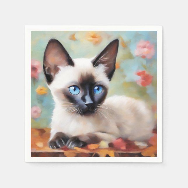 Impressionist Siamese Portrait Napkins (Front)