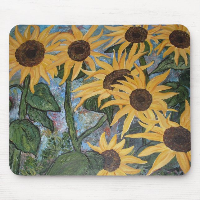 Impressionist Sunflower Mouse Pad (Front)
