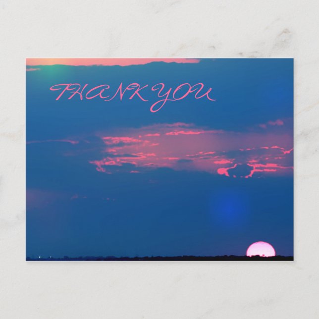 Impressionist Sunset From Sea Thank You Postcard (Front)