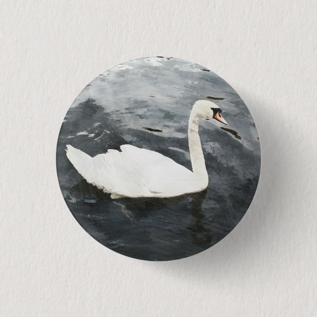 Impressionist Swan Button (Front)