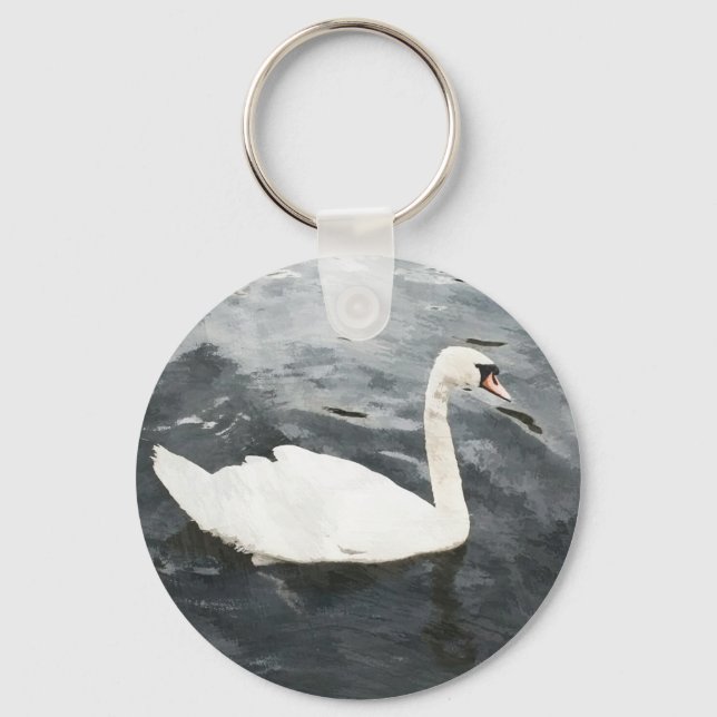 Impressionist Swan Keychain (Front)
