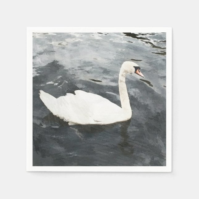 Impressionist Swan Napkins (Front)