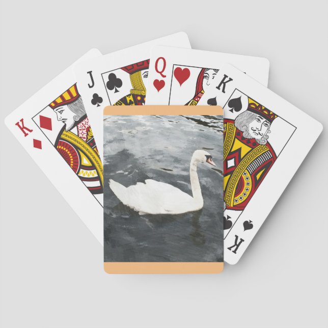 Impressionist Swan Poker Cards (Back)