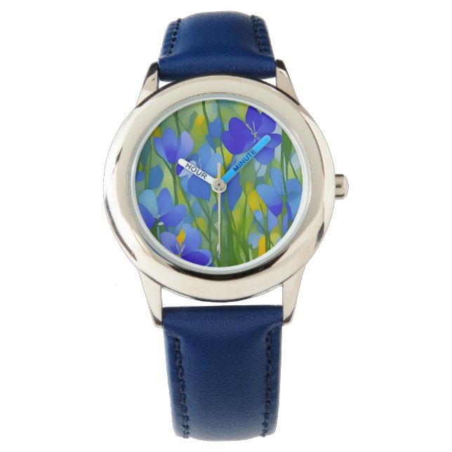 Impressionist Texas Bluebonnets Watch (Front)