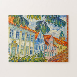 Impressionist Town Scene in Glueckstadt with Histo Jigsaw Puzzle