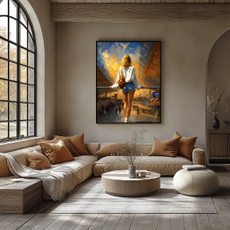 Impressionist Travel Landscape – Golden Departure Poster