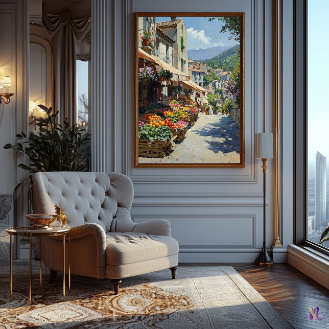 Impressionist Village Market Landscape – Street Poster (Creator Uploaded)