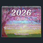 Impressionist Watercolor Landscapes 2026 Calendar<br><div class="desc">A Gorgeous twelve month calendar featuring impressionistic watercolor landscapes by artist Jodi Mahaffey. The soft but vivid landscapes give a warm and tranquil atmosphere for each of the months. The beautiful scenic landscapes are sure to enhance the atmosphere of any office or home!</div>