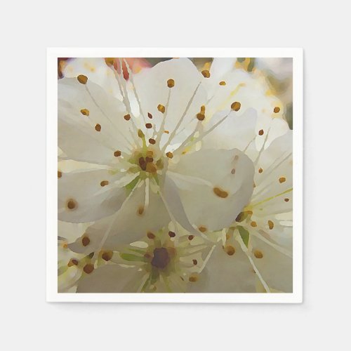 Impressionist Wild Plum Blossoms Floral Decoupage Napkins