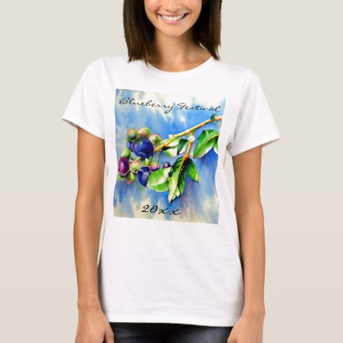 Impressionistic Blueberry painting T_Shirt