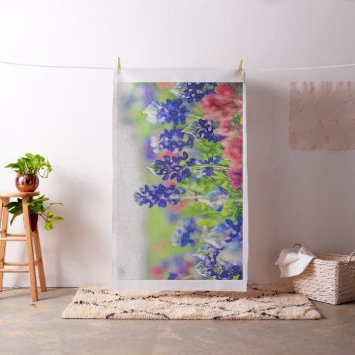 Impressionistic Bluebonnet Design Fabric