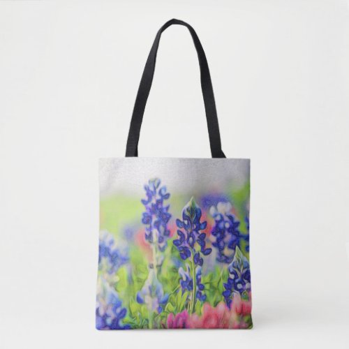 Impressionistic Bluebonnets Tote Bag