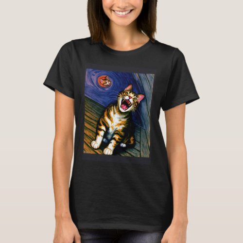 Impressionistic  Cat Screaming Impressionism Cats T_Shirt