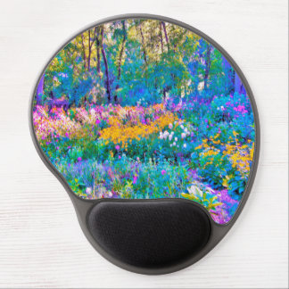 Impressionistic Colorful Garden Landscape Flowers Gel Mouse Pad
