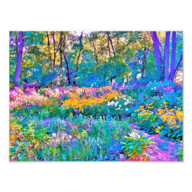 Impressionistic Colorful Garden Landscape Flowers Photo Print (Front)