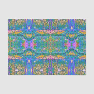 Impressionistic Colorful Garden Landscape Flowers Tissue Paper