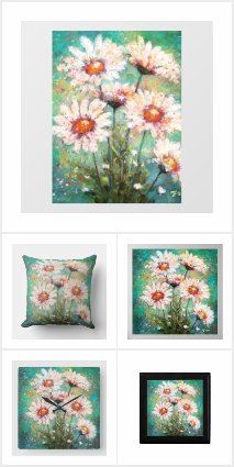 Impressionistic Daisies Home Decor