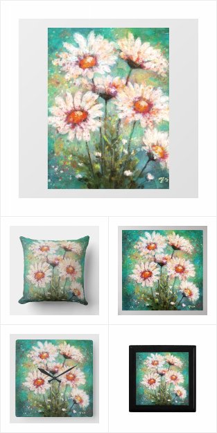 Impressionistic Daisies Home Decor