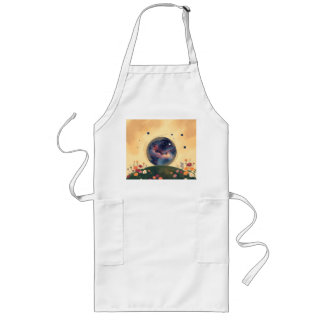 Impressionistic Galaxy with Blooming Garden Long Apron