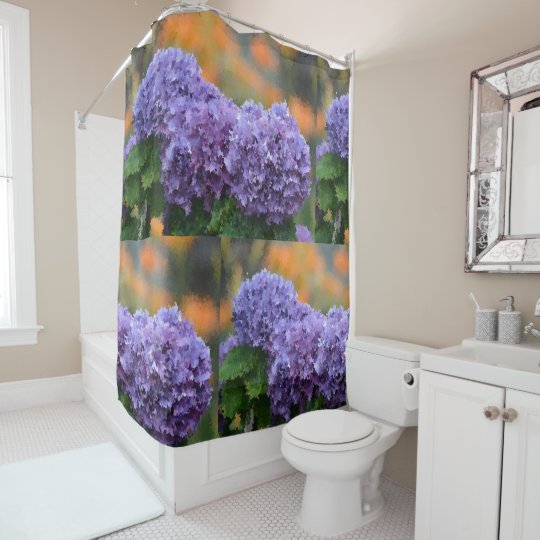 Impressionistic Hydrangea Shower Curtain Zazzle Com