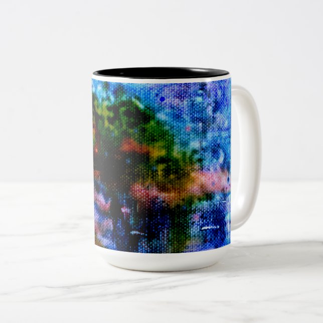 Impressionistic landscape painting  Two-Tone coffee mug (Front Right)