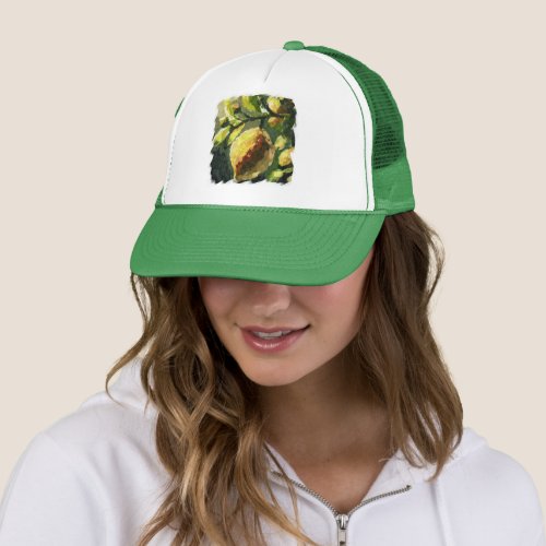 Impressionistic Lemons Hanging from Branch  Trucker Hat