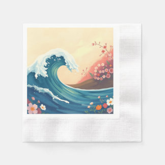 Impressionistic Ocean Wave Napkins