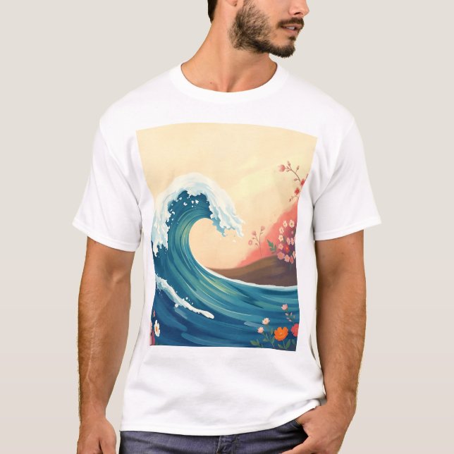 Impressionistic Ocean Wave T-Shirt (Front)