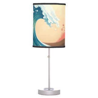 Impressionistic Ocean Wave Table Lamp