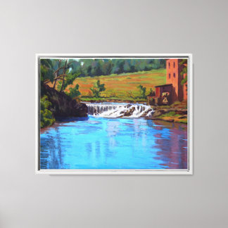 Impressionistic Ozark Landscape of Dillard Mill Canvas Print
